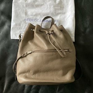 Rebecca Minkoff Bucket Backpack Taupe w/ Silver Hardware